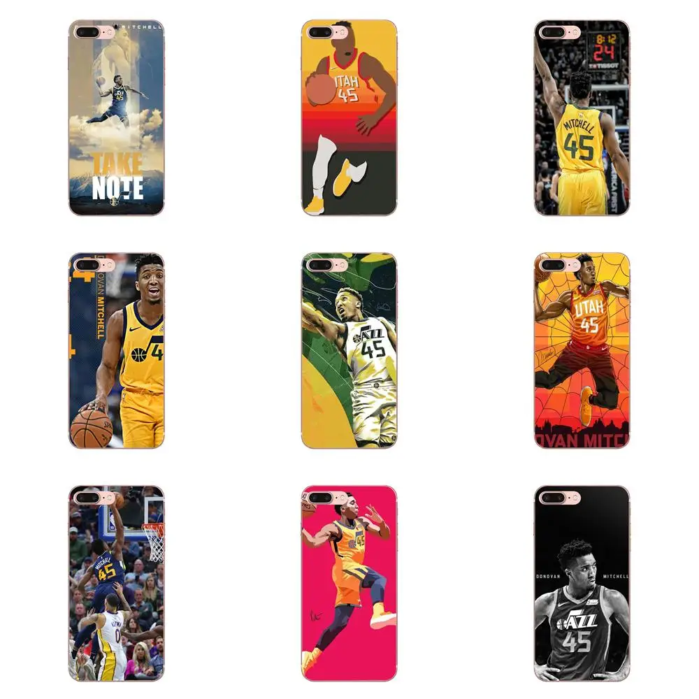 Для Apple iPhone 4 4S 5 5C 5S SE 6 6 S 7 8 Plus X XS Max XR мягкий чехол из ТПУ Coque Capa Basketballer Donovan Mitchell 45