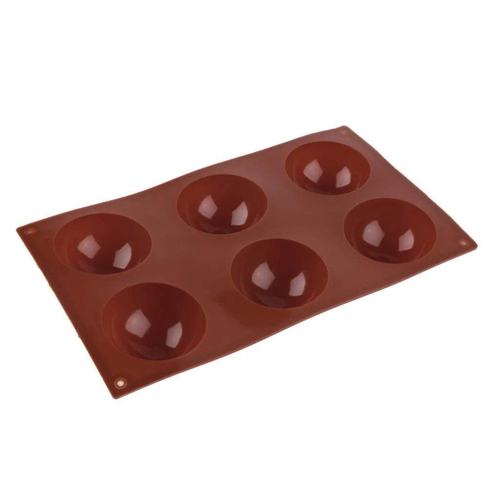 6 Cavity Silicone Cake Mold 2.5 Dia Half Ball Sphere Dessert Muffin Pastry Jello Pan Bakeware | Дом и сад