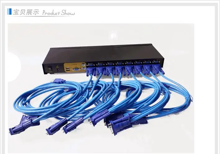 16 портов смарт-автоматический USB VGA KVM переключатель OSD меню Hotkey управление с