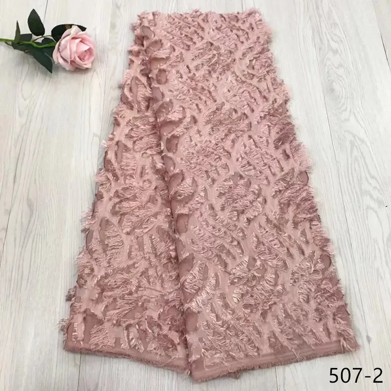 

New arrival African Material Lace Flowers Chiffon Material French Net Lace Fabric, 3D Applique Wedding Dresses Lace 507