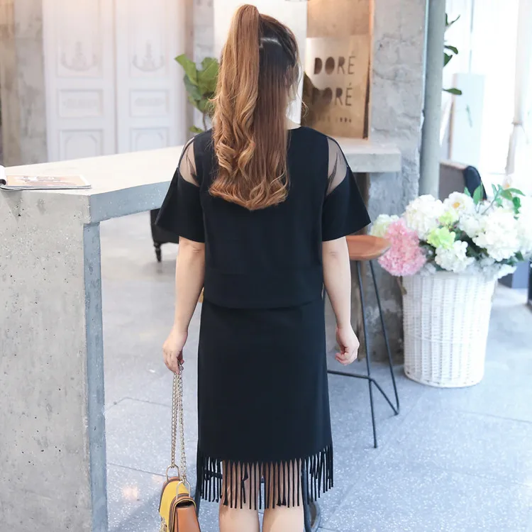 Женское Сетчатое платье MINSUNDA летнее Повседневное платье-тройка с круглым