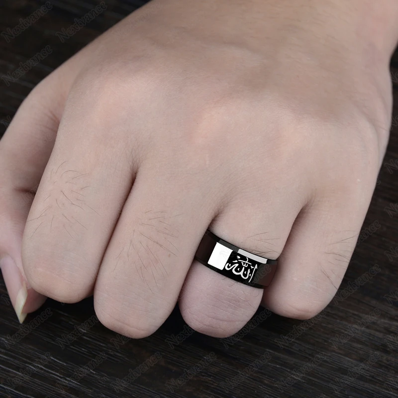 Nextvance Stainless Steel Muslim Allah Rings For Men Black Matte Couple Ring Engagement Wedding Lover | Украшения и аксессуары