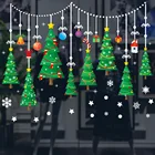 DIY рождественская елка настенная стикер мультяшка Рождество Санта Клаус обои с поездом окна дома вечерние украшения окна двери декорации