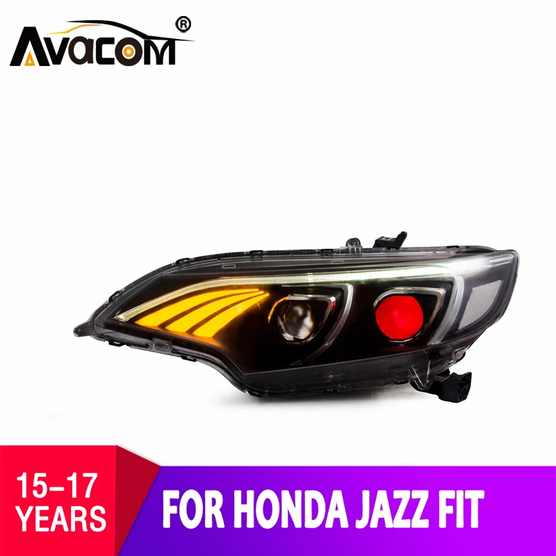 Автомобильный свет для Honda JAZZ светодиодный фонарь 2014 2015 FIT налобный с дневным