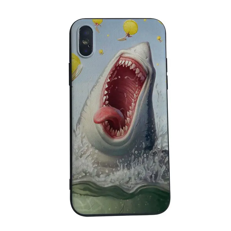 Мягкий силиконовый чехол MaiYaCa Happy Jaws для iphone 5 5s SE 6s 6plus 7 8plus 8 X XS XR XSMAX мягкий из ТПУ |