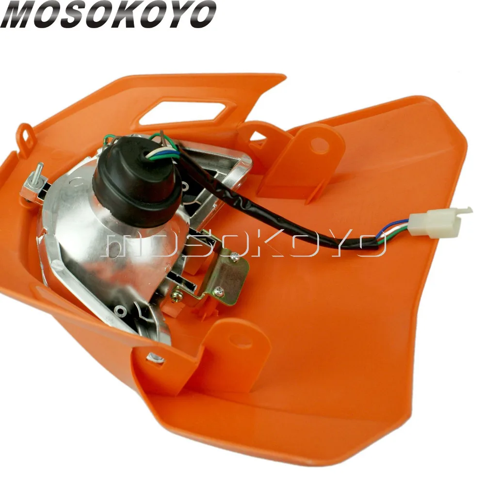 Orange Motocross Dirt Bike Headlight Fairing Universal For EXC SX SMR XCF EXCF EXCW XCFW 200/300/400 Enduro 12V 35W Headlamp |