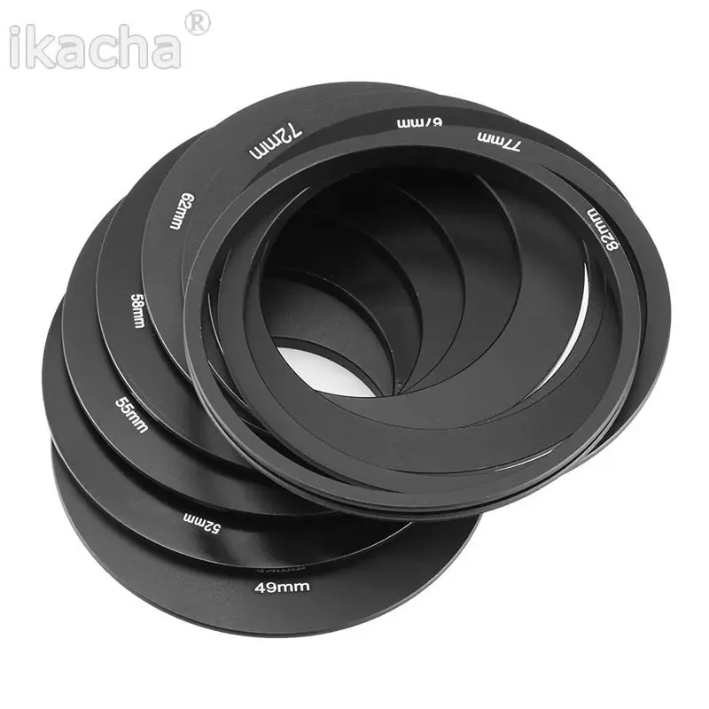 

6pcs ND2 ND4 ND8 Gradual ND2 4 8 Filter Set + 49 52 55 58 62 67 72 77 82mm ring Adapter Ring Adapter for Cokin P + Bag