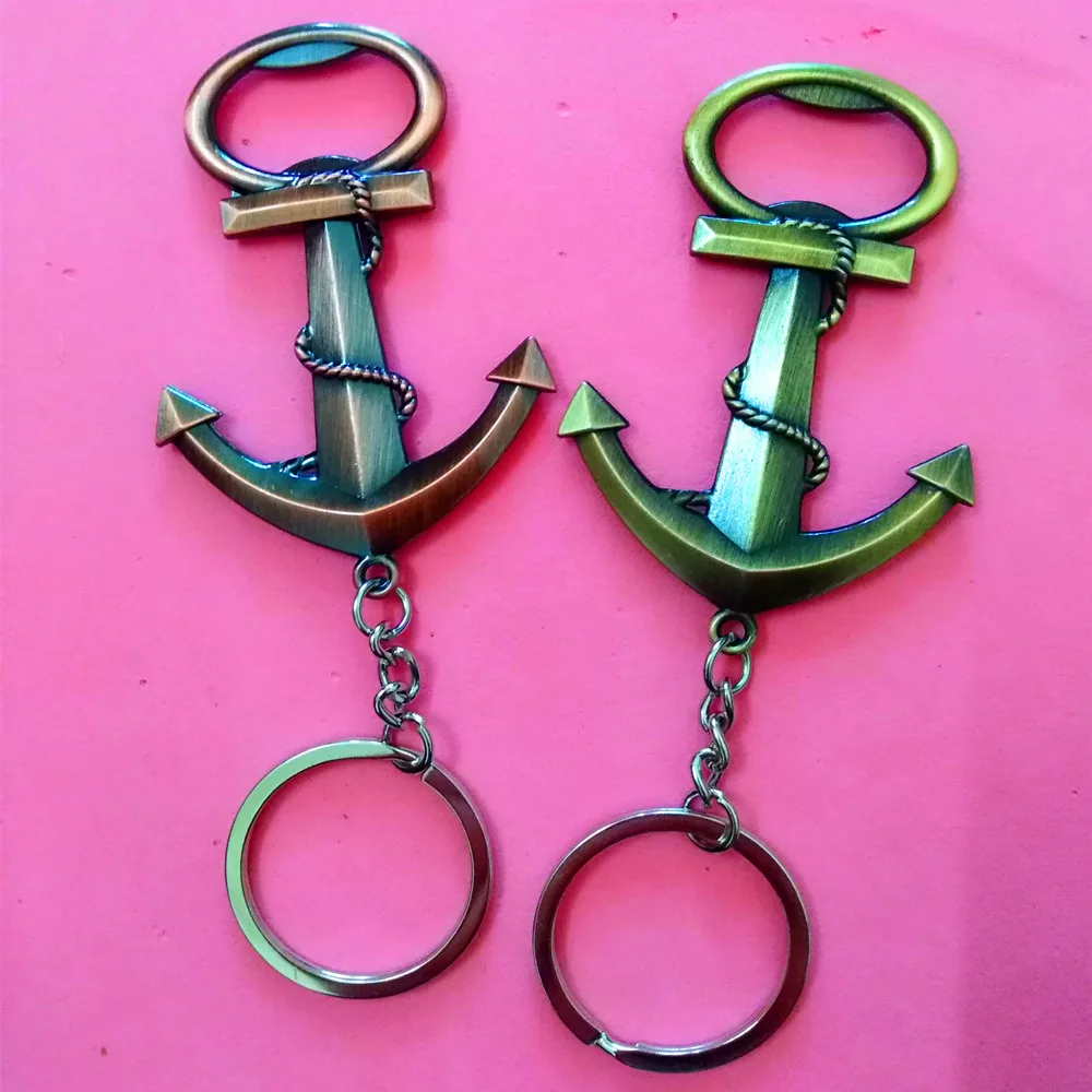 1 шт. Креативный Новый Дизайн Ретро Якорь Открывалка для бутылок кольцо ключей из