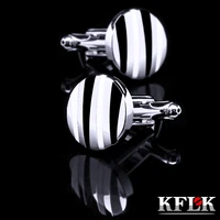 kflk jewelry shirt cufflink for mens brand enamel round cuff link wholesale wedding buttons male high quality guests