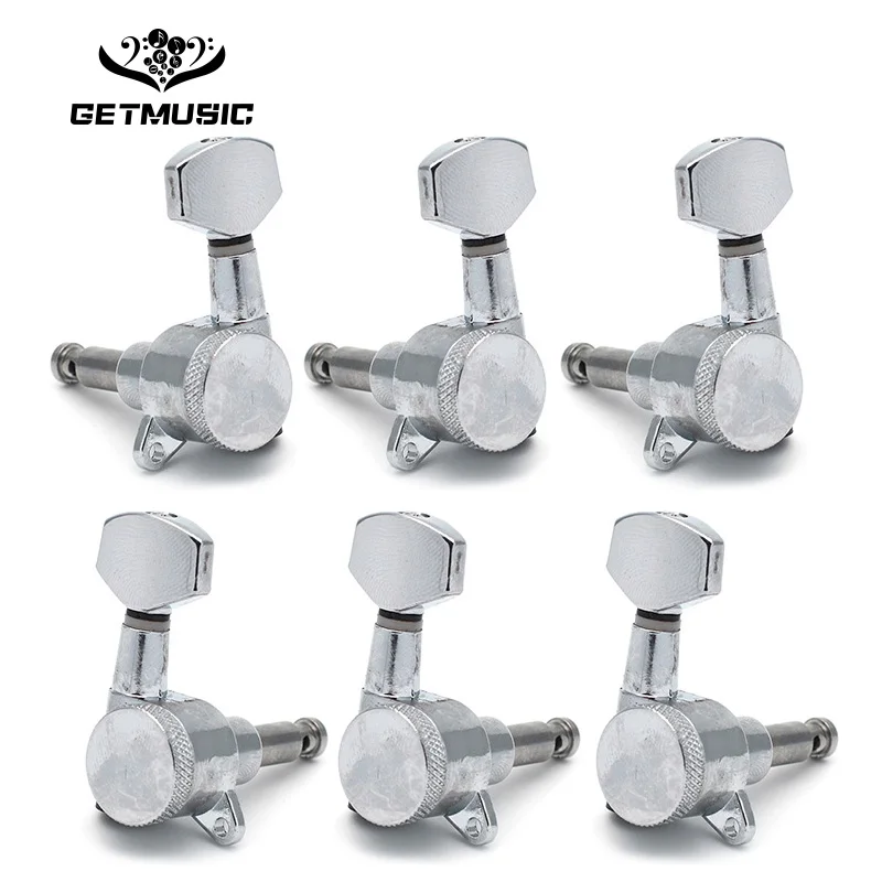 6 шт. закрытые String гитарные Колки Электрогитары тюнеры черный/хром|Детали и