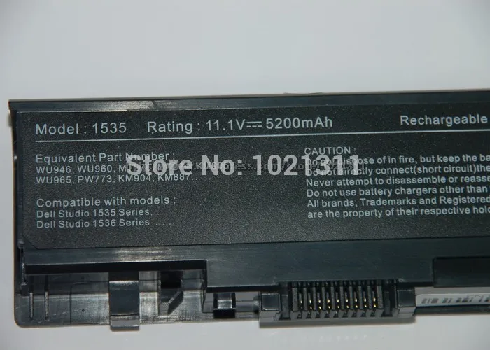 Аккумулятор 4400 мАч 11 1 В для Dell Studio 1535 1536 1537 1555 1557 PP33L PP39L 1558 312 0701 KM958 KM965 MT264 WU946 6