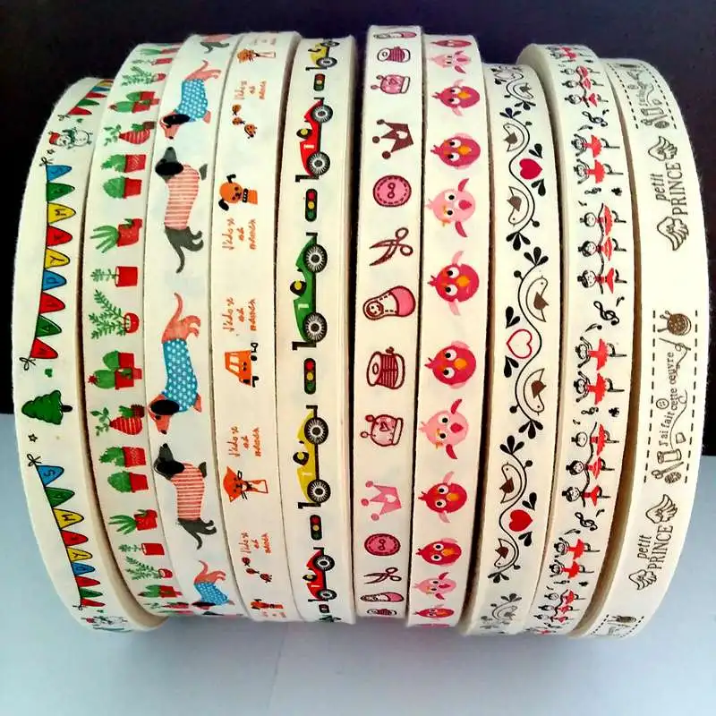 

30Yards 15mm Multi Design "Handmade" Printed Cotton Lace Ribbon Sewing Fabric Sewing Decoration Gift Wrapping Christmas Ribbon