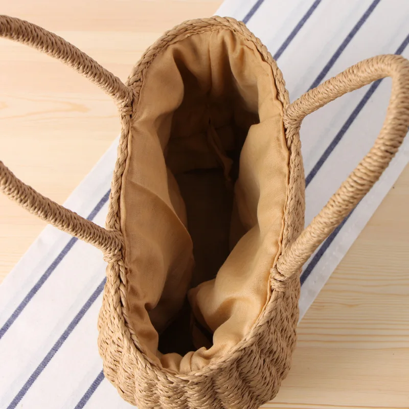 Плетеная корзина для женщин праздничная богемная Сумка-тоут с верхней ручкой