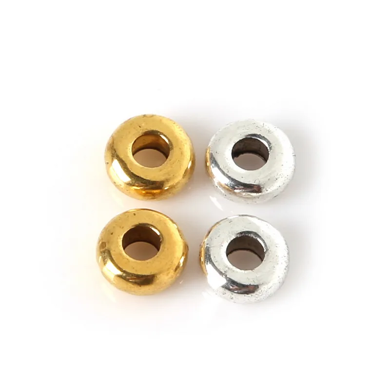 Вставка в виде ромашек античные серебристые золотые металлические бусины 3х6 мм 20