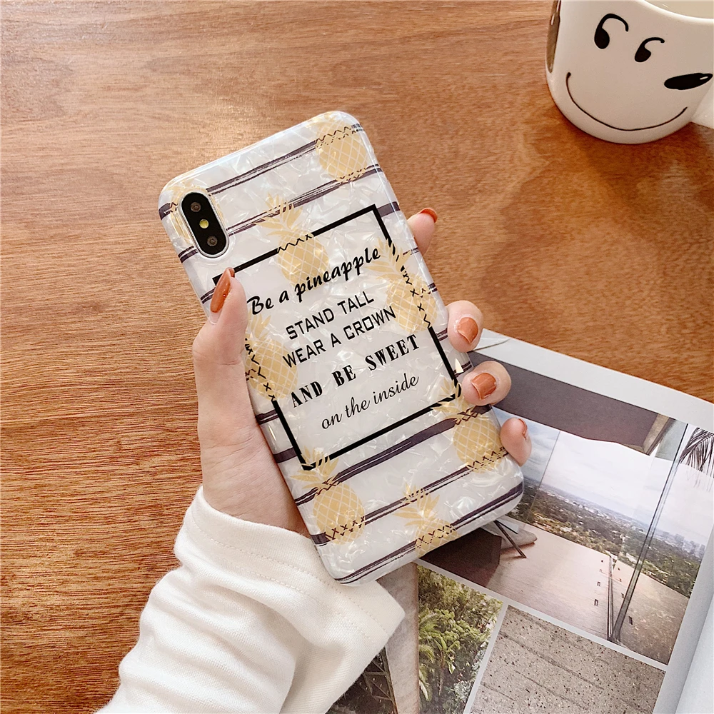 Pineapple dream shell luxury xr xs max Phone case coque for iphone 7 6 6s 8 plus 7plus 8plus fundas Cover funda Pink Cases |