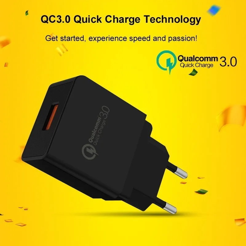 Sonovo телефон Зарядное устройство Quick Charge 3.0 5V2A/9V2A/12 В 18 Вт Универсальный USB QC3.0/2.0 fast
