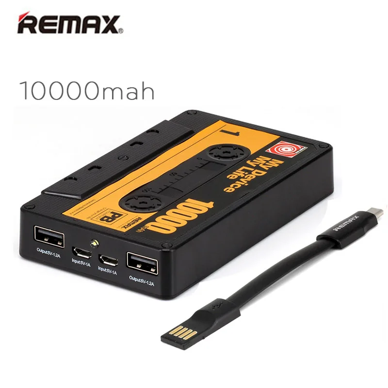 Remax магнитная лента мобильный power Bank USB внешний аккумулятор Зарядка Pover банк для