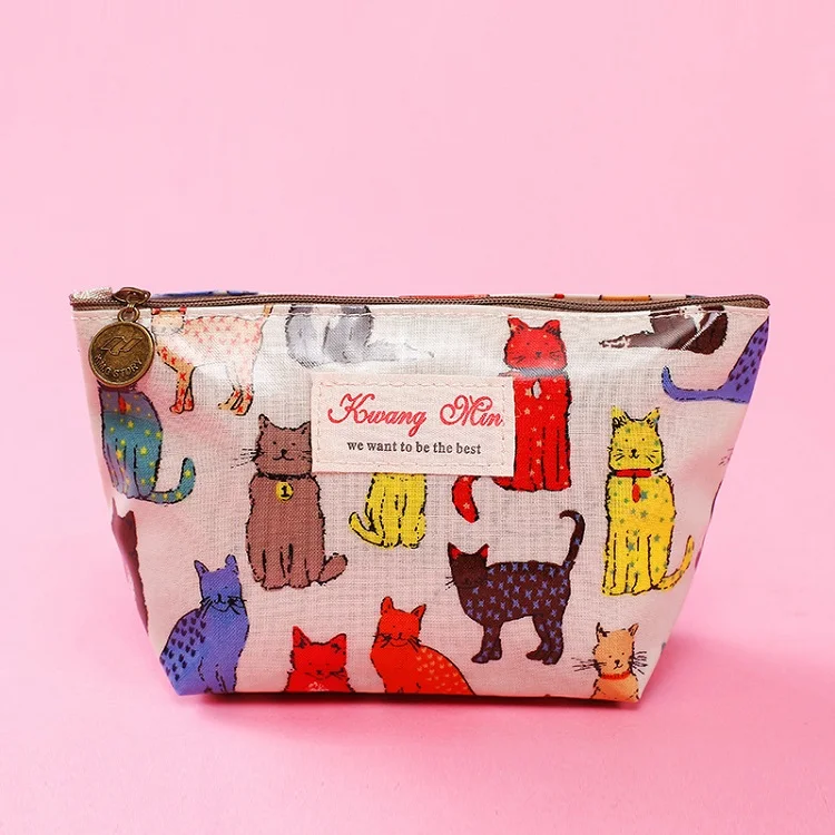 cat S Новинка, креативные сумки для макияжа с рисунком милой собаки и кошки, косметичка для путешествий, дамская сумка с карманами, Женская водонепроницаемая сумка для стирки - Цвет: cat S