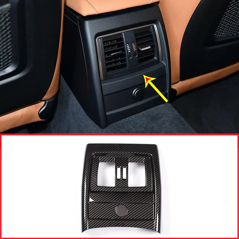 

Carbon fiber Style ABS Chrome Interior Rear Seat Air Conditioning Vent Cover Trim For BMW 3 4 Series GT F30 F34 2013-2018
