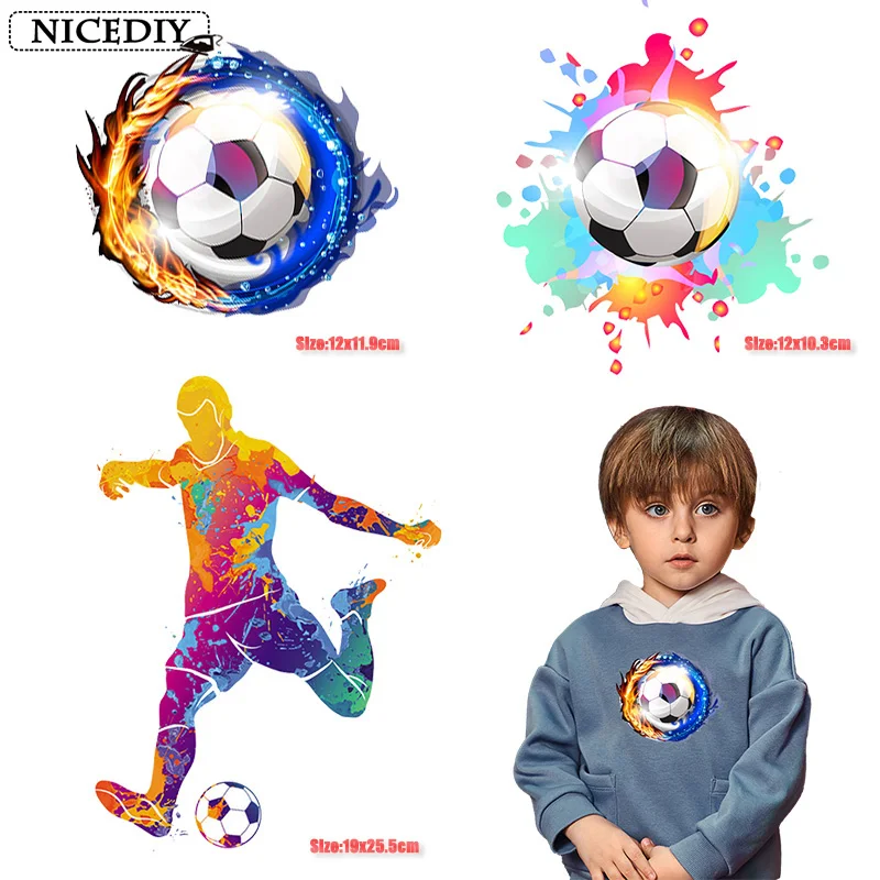Nicediy Fire Soccer термонаклейки для одежды футболка футбольный игрок Тепловые наклейки