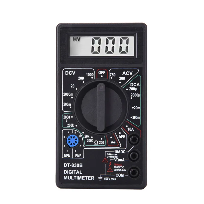 

2 Color LCD Digital Multimeter AC/DC 750/1000V Voltmeter Ammeter Ohm Tester Meter Digital Multimeter DT830B Drop Shipping