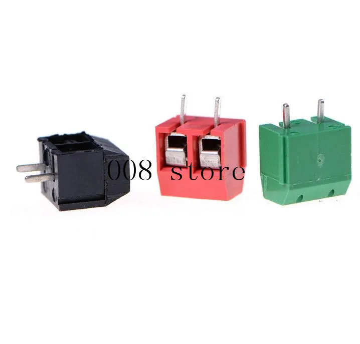 KF301-2P KF301-5.0-2P KF301 винт 2Pin 5,0 мм прямой контакт PCB винт блок 3 цвета черный/красный/зеленый/синий