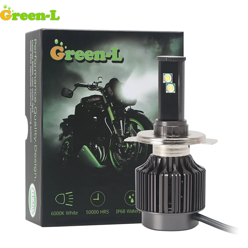 Зеленые-L мотоциклетные фары 35 Вт 3500lm h4 светодиодные d2s h6 Противотуманные led 24V Led