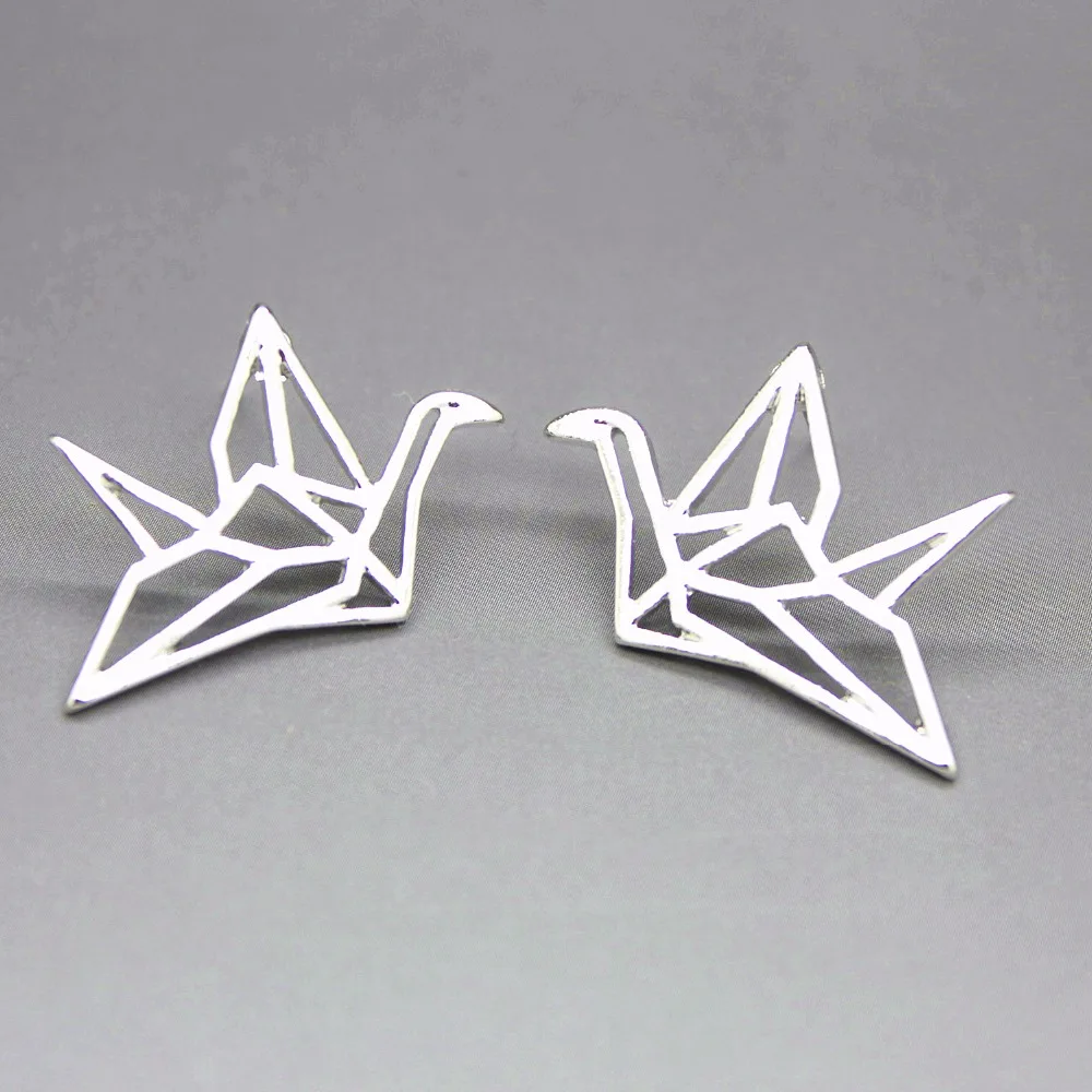 Новый Дизайн Милый Сложить Бумаги Кран Уха Шпильки Для Женщин Девушки Chic Пирсинг