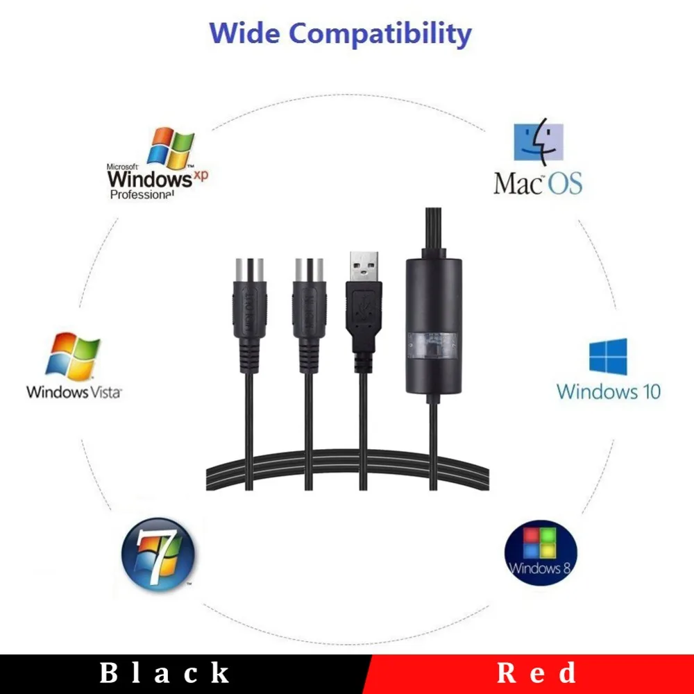 Электрический кабель адаптер с USB на 2 MIDI для пк музыкальная клавиатура