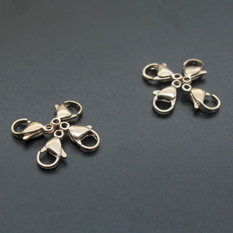 10 шт. застежка-краб из нержавеющей стали для изготовления ювелирных изделий 9-15 мм