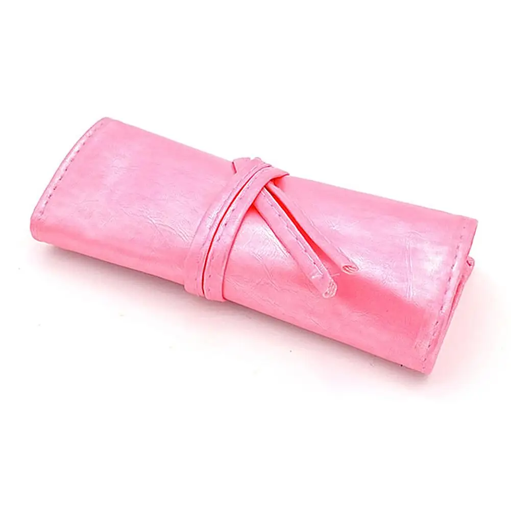 pink Профессиональная складная сумка для кистей для ногтей, водонепроницаемый чехол для карандашей, держатель для кистей для макияжа, сумка для кистей, сумка для сережек, набор туалетных принадлежностей - Handle Color: pink
