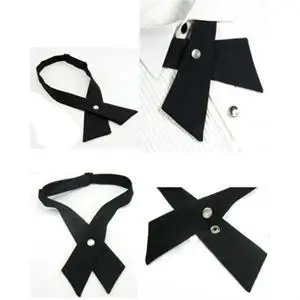 

Crossover Solid Color Black Butterfly Bow Tie Knot Bowtie Men's Necktie Women's Neck Ties Ascot Cravat