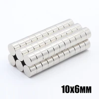 50pcs 10x6 mm neodymium magnet permanent n35 ndfeb super strong powerful small round magnetic magnets disc 10mm x 6mm