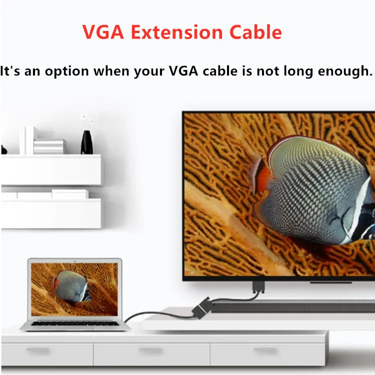 Veggieg Удлинительный кабель VGA 1080 p Full HD мужчин и женщин монитор удлинитель шнура для