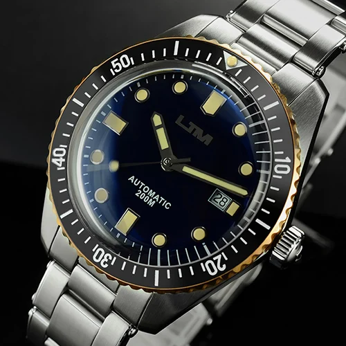 ETA blue Мужские винтажные часы для дайвинга San Martin Sixty-Five, автоматические часы из нержавеющей стали 200, водонепроницаемые бронзовые кольцевые часы в ретро-стиле - Цвет: ETA blue