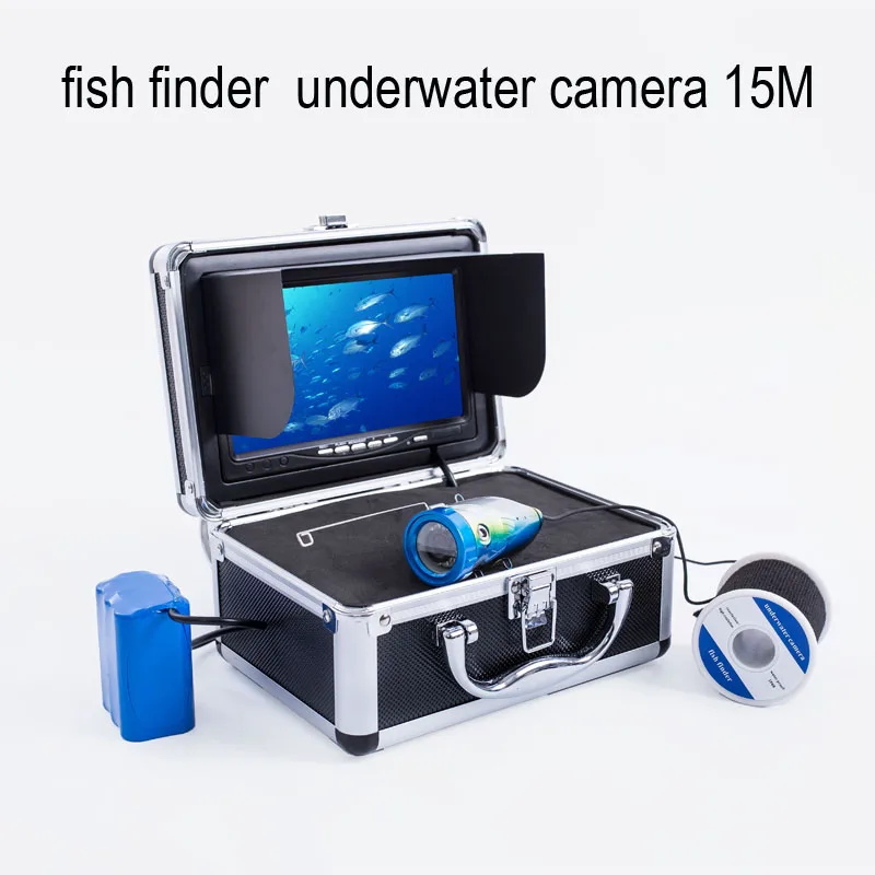

Fish Finder 1000TVL HD Waterproof 7" TFT Color LCD Underwater Fishing Camera 12Pcs White LEDs With 15M Cable Aluminum Case