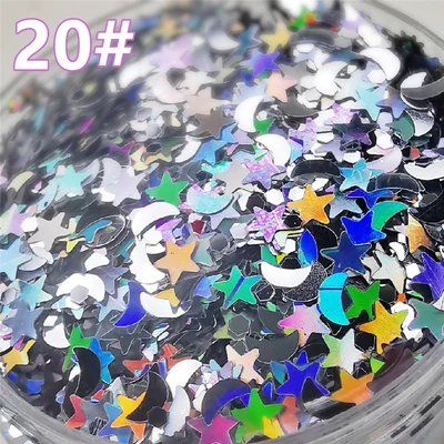 20 Ultrathin Sequins Nail Glitter Paillettes Irregular Rhinestone Eye Makeup Sequins Laser PET Sequin Nails Art Manicure Material - Цвет: 20