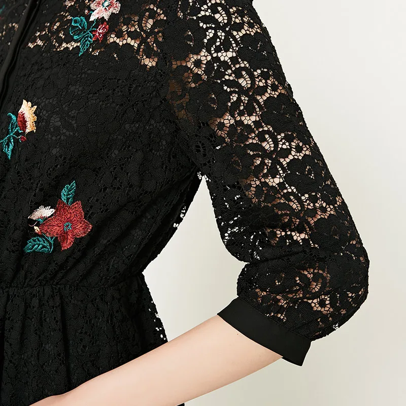 Vero Moda кружевное платье с вышивкой и 3/4 рукавами Вечерние платья | 31837C501