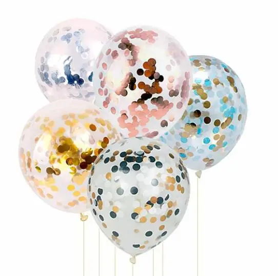Mixed Confetti 1 упаковка 10 дюймов прозрачное розовое золото; круг звездный конфетти латексные воздушные шары Свадьба День Рождения Декор Sownflake гелиевые прозрачные шарики - Цвет: Mixed Confetti