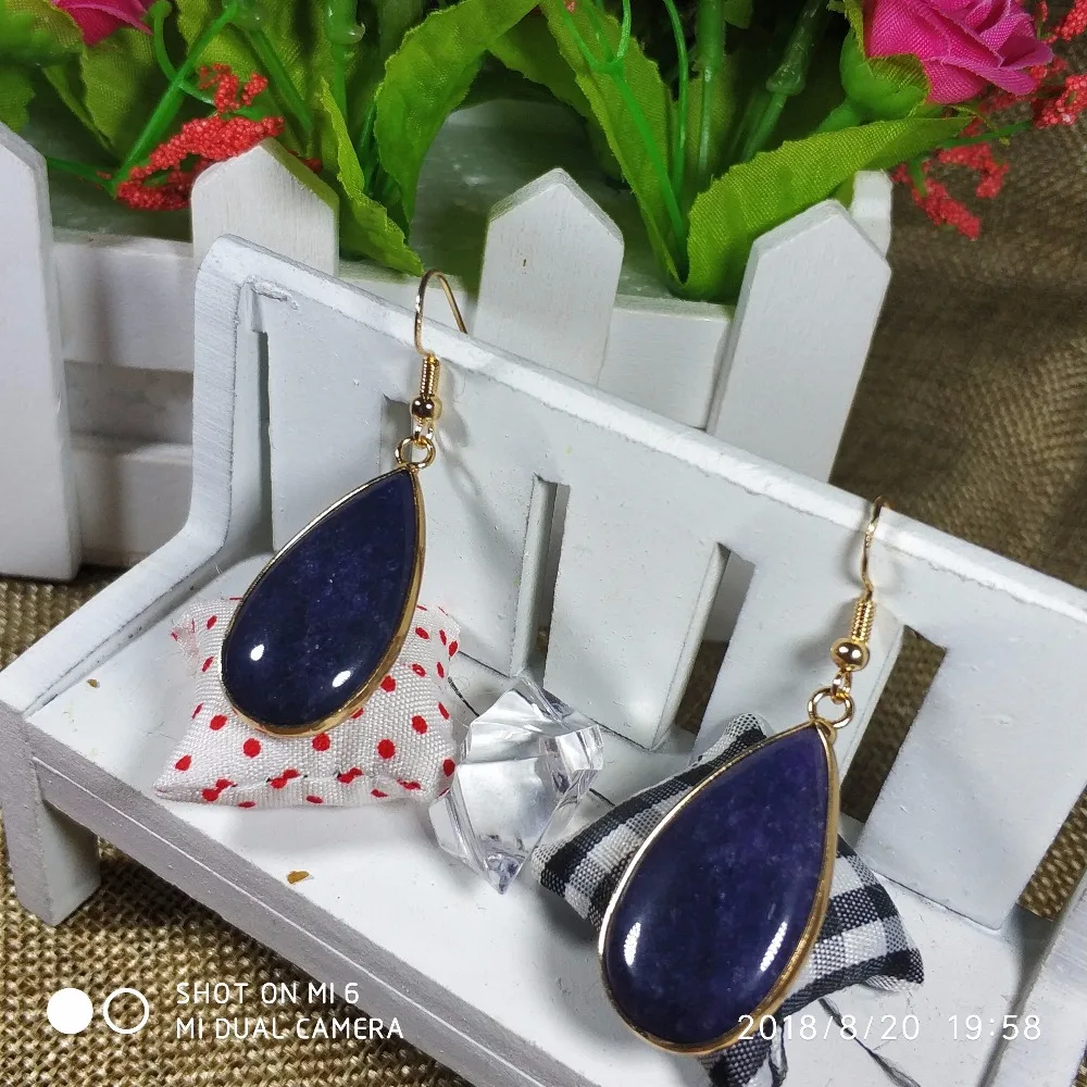 GYWYNNew большие серьги-подвески из натурального камня серьги оригинального агата