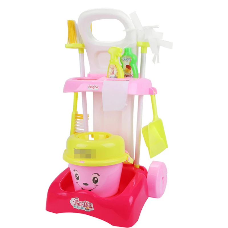 1 Pcs Trolleys Play Interactive Toys Simulation Housekeeping Vacuum Cleaners Kitchen Cleaning Small Appliances Pretend Toys D98