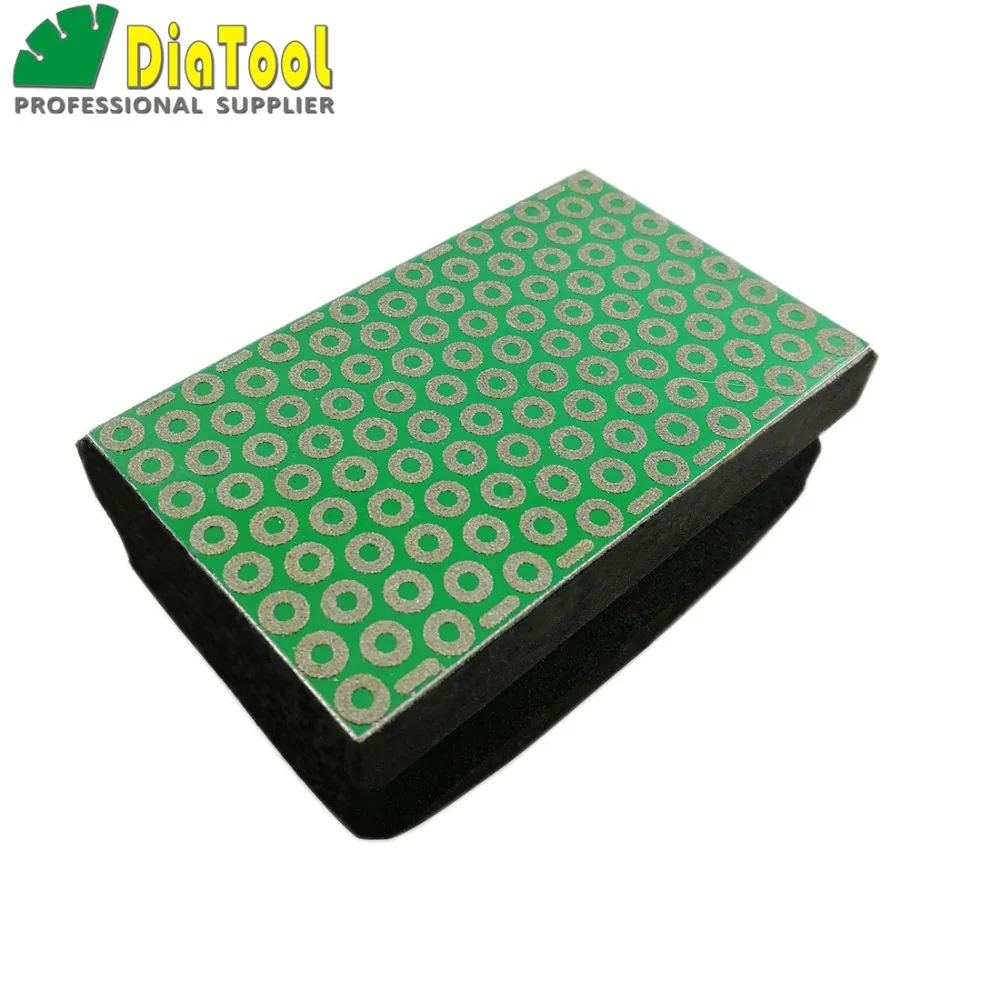 DIATOOL Electroplated Diamond Hand Pad 90X55MM Grit #100 Polishing Block Foam Backed Pad|polishing pad|diamond hand padhand polishing pads |