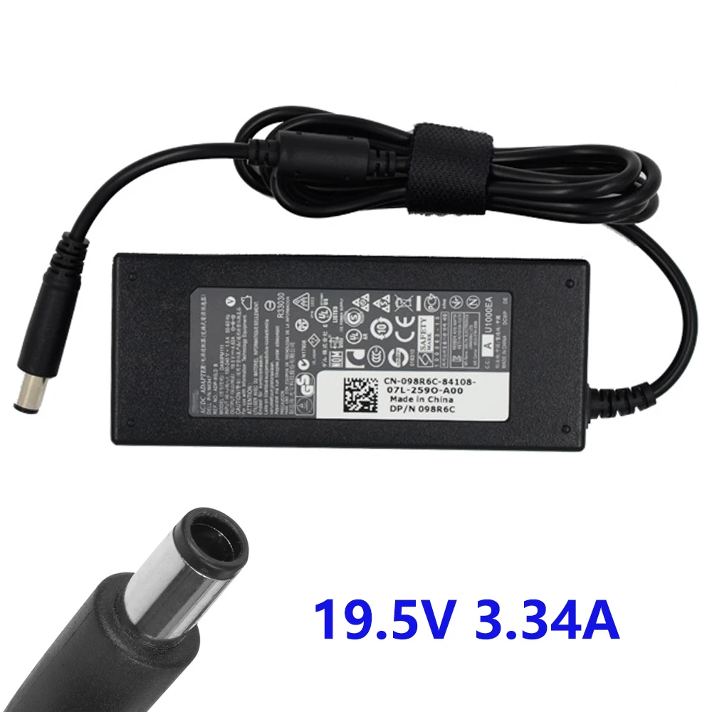 

65W Laptop Adapter AC Charger Power Supply For Dell Chromebook 11 3180 3189 Dell Inspiron Latitude Vostro XPS M1210 19.5V 3.34A