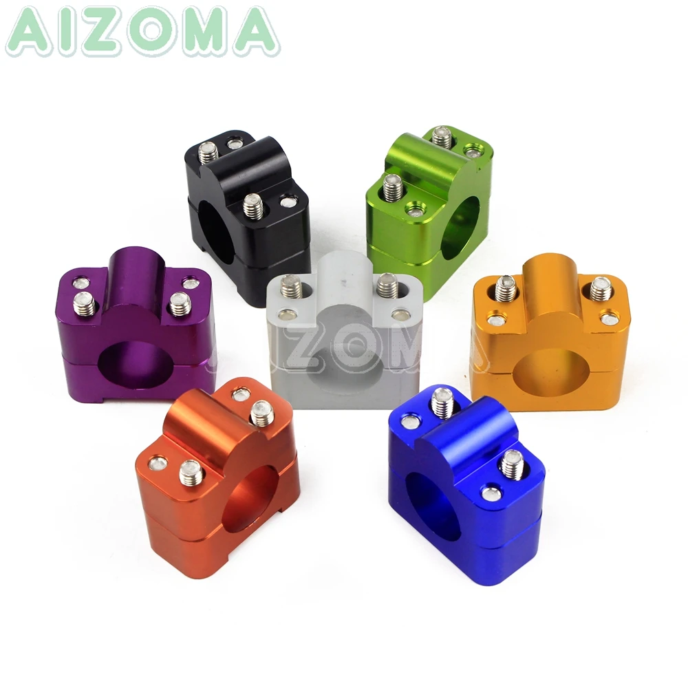 7 Colors CNC Motorcycle Handlebar Riser Kit 1 1/8&quot or 28mm Universal Fat Bar Clamps 1.125'' for Suzuki Honda Yamaha ATV Scooter |