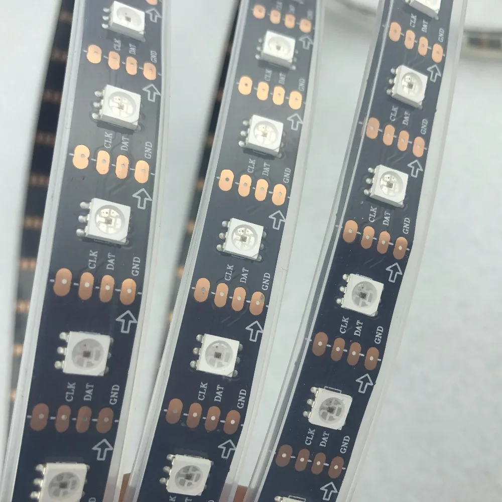 Пиксельная Светодиодная лента DC5V SK9822 60 светодиодов/м пикс./м черная печатная