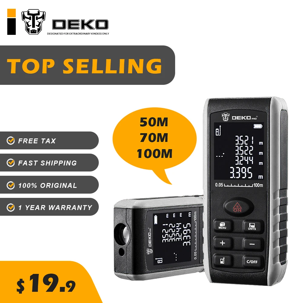 Лазерный дальномер DEKO LRE521 50/70/100 м угол обзора|Лазерные дальномеры| |