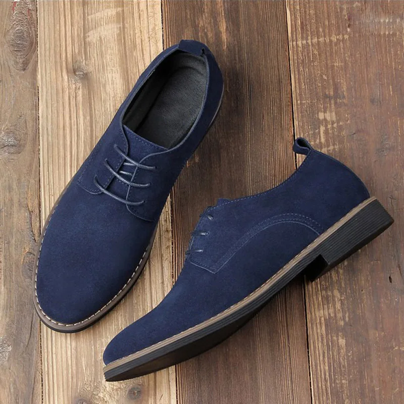 OUDINIAO Classic Suede Black Dress Casual Shoes Men British Lace Up Designer Soft Mens Large Sizes Hot Sale | Обувь