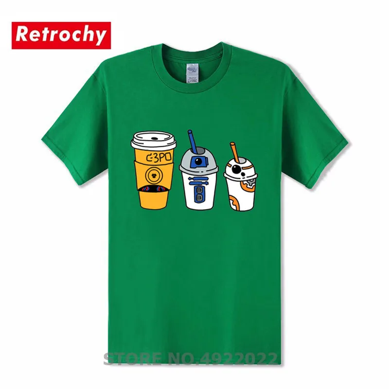 Забавные напитки Мужская новинка футболка робот кофе для юмора дизайн эти вы
