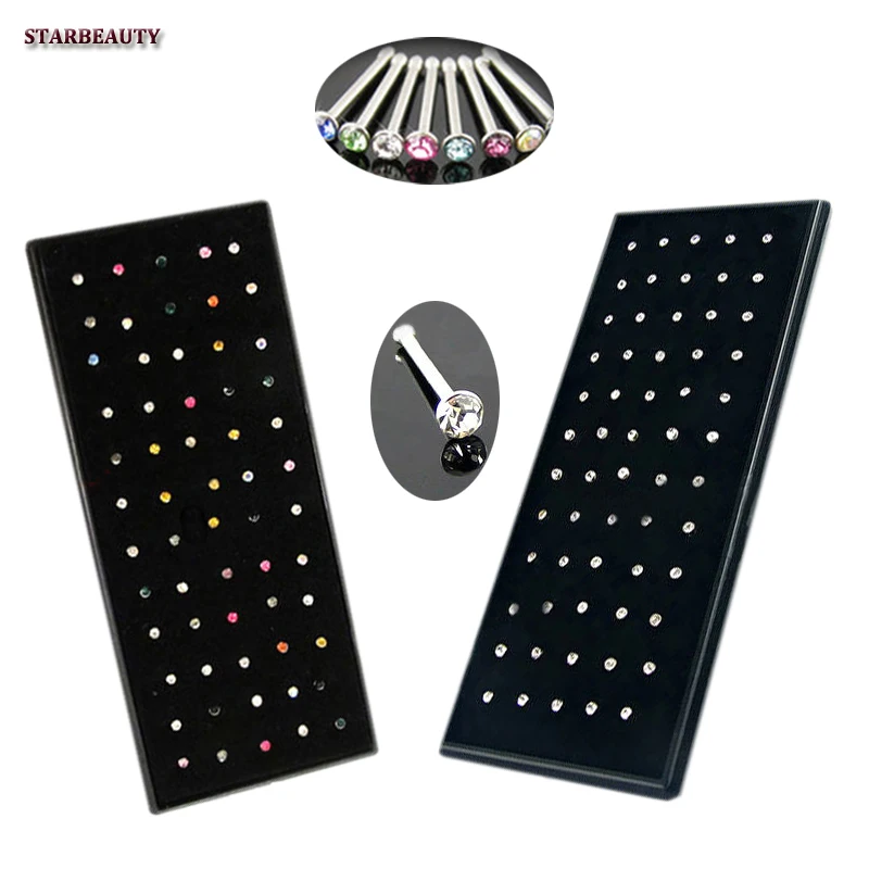 40 шт./компл. хрустальные стразы кольца и штифты для носа в индийском стиле 20