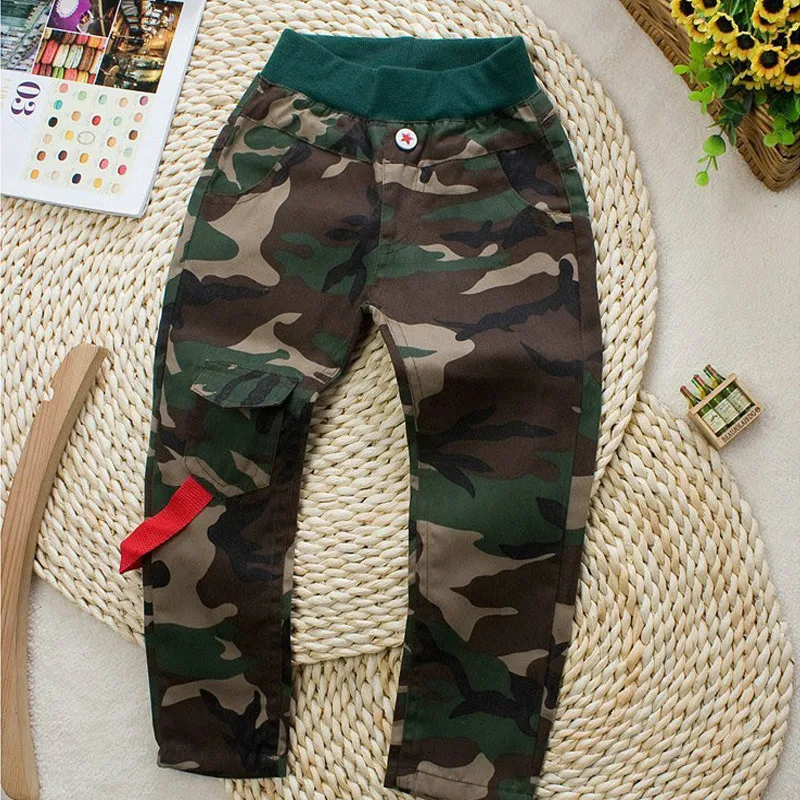 2018 новые осенние джинсы для мальчиков подростков камуфляжные маленьких штаны